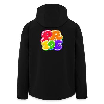 Pride Bubble Rainbow CSD Shirt Sticker - Men’s Recycled Softshell Jacket by Stanley/Stella - black - Back - AI Model Male 185 light (185cm)