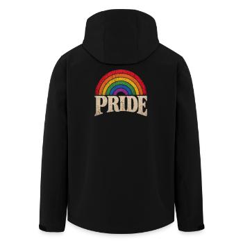Pride Rainbow Gift for LGBTQ Community - Men’s Recycled Softshell Jacket by Stanley/Stella - black - Back - AI Model Male 185 light (185cm)