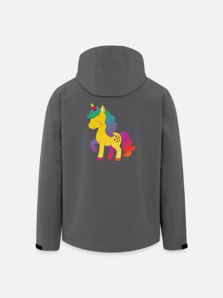 Regenbogen Einhorn Cartoon Design - Recycelte Männer Softshell-Jacke von Stanley/Stella - Schwarz