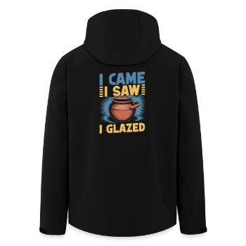 Gifts For Pottery Makers Came Saw Glazed Pottery - Men’s Recycled Softshell Jacket by Stanley/Stella - black - Back - AI Model Male 185 light (185cm)