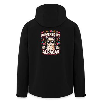 Powered By Alpacas Alpaca Fan Llama Lovers - Men’s Recycled Softshell Jacket by Stanley/Stella - black - Back - AI Model Male 185 light (185cm)