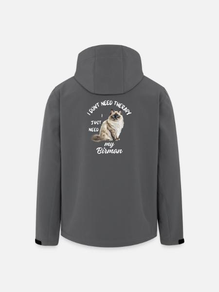 Birman Cat Therapy - Men’s Recycled Softshell Jacket by Stanley/Stella - black