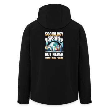Sociology Where We Make Theories But Never - Men’s Recycled Softshell Jacket by Stanley/Stella - black - Back - AI Model Male 185 light (185cm)