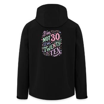 I'm not 30 Im 20 Ten Birthday - Men’s Recycled Softshell Jacket by Stanley/Stella - black - Back - AI Model Male 185 light (185cm)