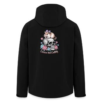 Curse But Cuddly Hamster On Skull - Men’s Recycled Softshell Jacket by Stanley/Stella - black - Back - AI Model Male 185 light (185cm)