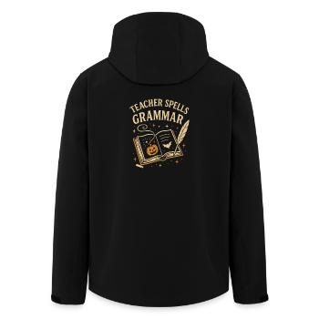 Teacher Grammar Halloween - Men’s Recycled Softshell Jacket by Stanley/Stella - black - Back - AI Model Male 185 light (185cm)