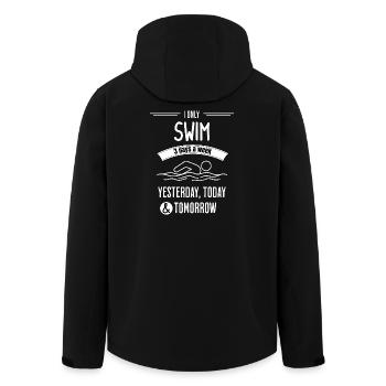 Funny Swim Quote - Men’s Recycled Softshell Jacket by Stanley/Stella - black - Back - AI Model Male 185 light (185cm)