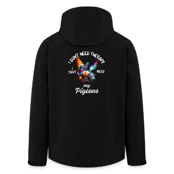 Pigeon Therapy Art - Men’s Recycled Softshell Jacket by Stanley/Stella - black - Back - AI Model Male 185 light (185cm)