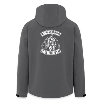 Powerlifting Bodybuilder Playground In The Gym - Men’s Recycled Softshell Jacket by Stanley/Stella - black - Back - AI Model Male 185 light (185cm)