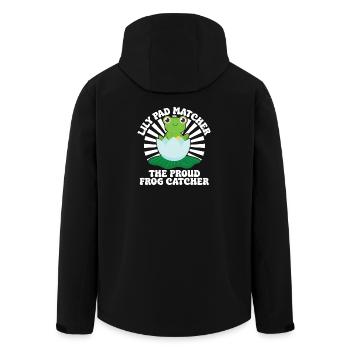 Frog Catcher Lily Pad Matcher Proud Catcher Frog - Men’s Recycled Softshell Jacket by Stanley/Stella - black - Back - AI Model Male 185 light (185cm)