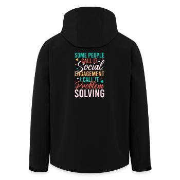 Social Worker Quote Problem Solving Social Work - Men’s Recycled Softshell Jacket by Stanley/Stella - black - Back - AI Model Male 185 light (185cm)