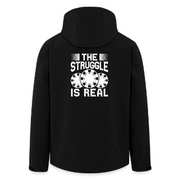 Casino Gambler The Struggle Is Real Gambling - Men’s Recycled Softshell Jacket by Stanley/Stella - black - Back - AI Model Male 185 light (185cm)