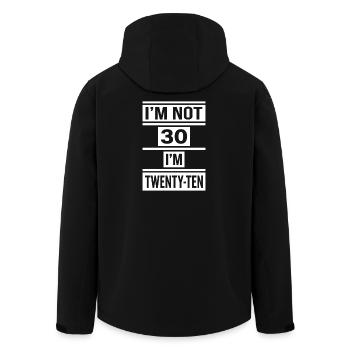 I'm not 30 Im 20 Ten Birthday - Men’s Recycled Softshell Jacket by Stanley/Stella - black - Back - AI Model Male 185 light (185cm)