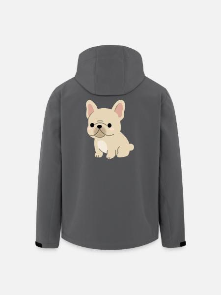 Charming French Bulldog Illustration - Men’s Recycled Softshell Jacket by Stanley/Stella - black