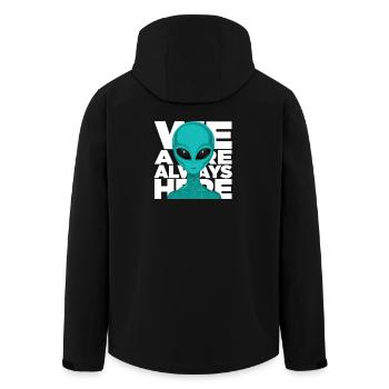 We Are Always Here Alien Extraterrestrial Science - Men’s Recycled Softshell Jacket by Stanley/Stella - black - Back - AI Model Male 185 light (185cm)