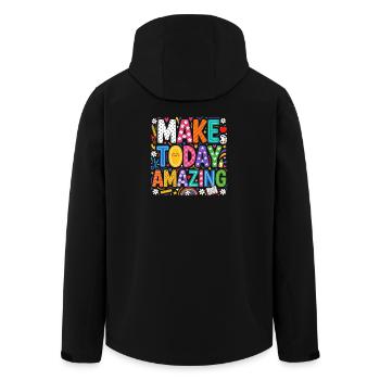 Make Today Amazing Colorful Motivation For Kids - Men’s Recycled Softshell Jacket by Stanley/Stella - black - Back - AI Model Male 185 light (185cm)
