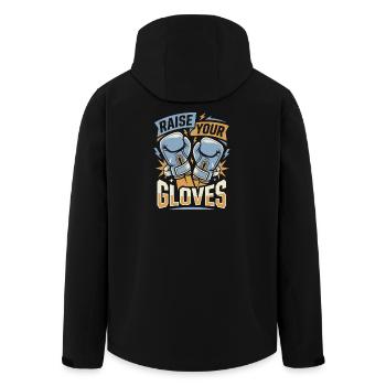 Raise Your Gloves Boxing Gloves - Men’s Recycled Softshell Jacket by Stanley/Stella - black - Back - AI Model Male 185 light (185cm)