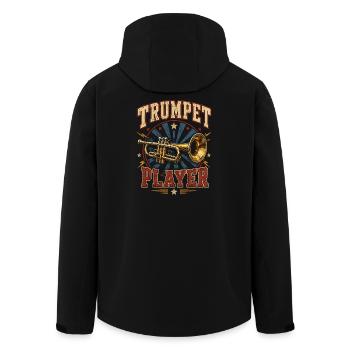 Trumpet Music Trumpet Player Musician Trumpet - Men’s Recycled Softshell Jacket by Stanley/Stella - black - Back - AI Model Male 185 light (185cm)
