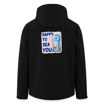 Happy To Sea You Seahorse Sea Love - Men’s Recycled Softshell Jacket by Stanley/Stella - black - Back - AI Model Male 185 light (185cm)