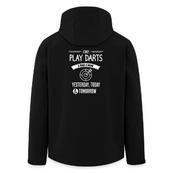 Funny Darts Quote - Men’s Recycled Softshell Jacket by Stanley/Stella - black - Back - AI Model Male 185 light (185cm)