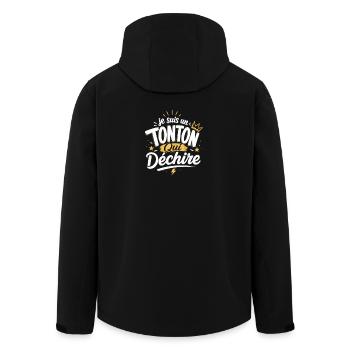 Tonton qui déchire  - Veste softshell homme en polyester recyclé Stanley/Stella - noir - Dos - AI Model Male 185 light (185cm)