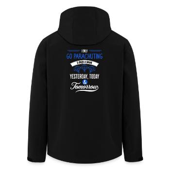 Funny Parachuting Quote - Men’s Recycled Softshell Jacket by Stanley/Stella - black - Back - AI Model Male 185 light (185cm)