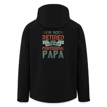 Professioneller Papa nicht im Ruhestand - Recycelte Männer Softshell-Jacke von Stanley/Stella - Schwarz - Hinten - AI Model Male 185 light (185cm)