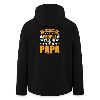 My Favorite People Call Me Papa - Men’s Recycled Softshell Jacket by Stanley/Stella - black - Back - AI Model Male 185 light (185cm)