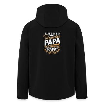 Tätowierter Papa Cooler Spruch - Recycelte Männer Softshell-Jacke von Stanley/Stella - Schwarz - Hinten - AI Model Male 185 light (185cm)