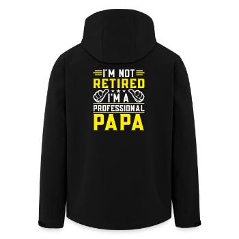 I'm Not Retired, I'm a Professional Papa, Grandpa  - Men’s Recycled Softshell Jacket by Stanley/Stella - black - Back - AI Model Male 185 light (185cm)
