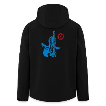Kendo & Mon Wappen - Recycelte Männer Softshell-Jacke von Stanley/Stella - Schwarz - Hinten - AI Model Male 185 light (185cm)