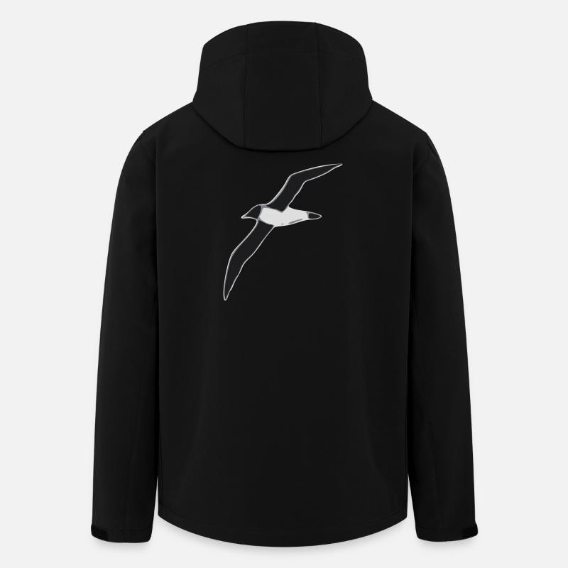 Albatros im Flug Graustufen Design - Recycelte Männer Softshell-Jacke von Stanley/Stella - Schwarz