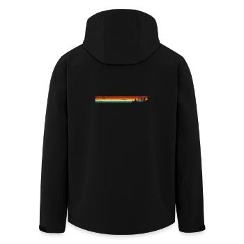 Sunset Stripes Skyline - Men’s Recycled Softshell Jacket by Stanley/Stella - black - Back - AI Model Male 185 light (185cm)