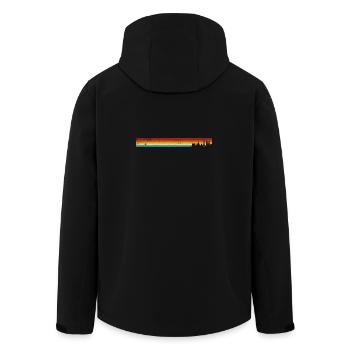 skyline Paris vintage - Men’s Recycled Softshell Jacket by Stanley/Stella - black - Back - AI Model Male 185 light (185cm)