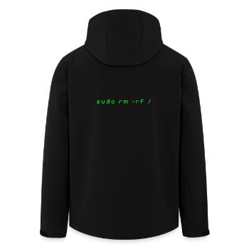 Linux rm-rf T-Shirt – Admin-System- und Entwicklungsreihenfolge - Recycelte Männer Softshell-Jacke von Stanley/Stella - Schwarz - Hinten - AI Model Male 185 light (185cm)