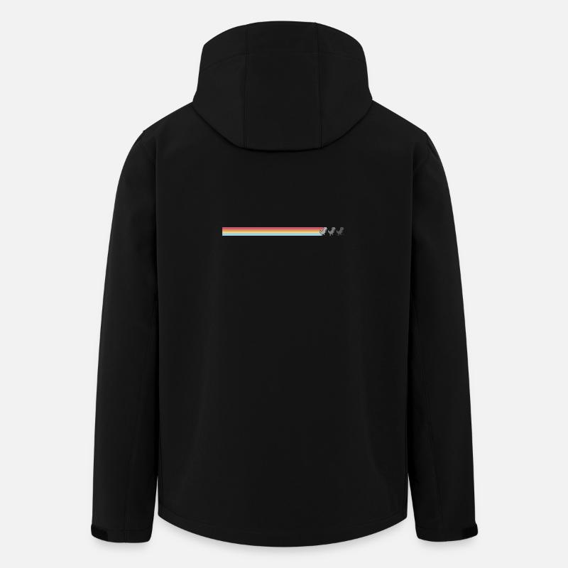 Silhouettes de chats rayées pastel - Veste softshell homme en polyester recyclé Stanley/Stella - noir