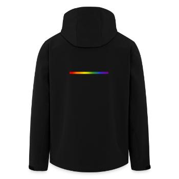 SUBTLE DELICATE LGBTQIA + GAY GRADIENT FLAG - Men’s Recycled Softshell Jacket by Stanley/Stella - black - Back - AI Model Male 185 light (185cm)