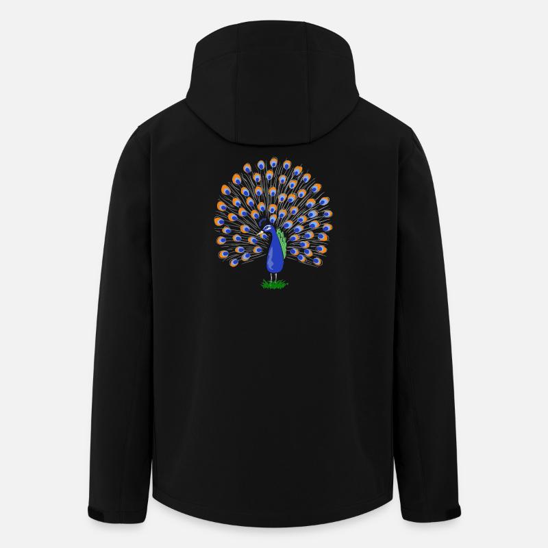 Bunte Pfauenfeder Illustration - Recycelte Männer Softshell-Jacke von Stanley/Stella - Schwarz