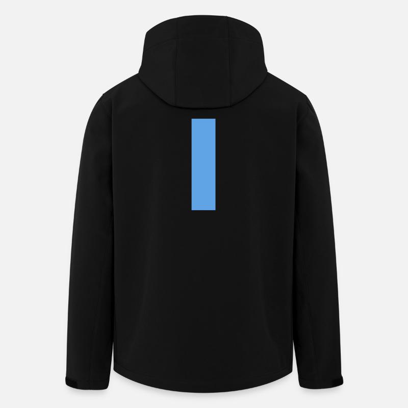 Ligne bleue à travers le centre - Veste softshell homme en polyester recyclé Stanley/Stella - noir