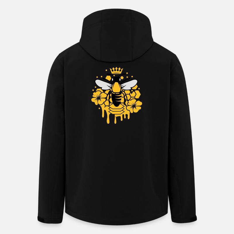 Eine Biene mit einer Krone - Recycelte Männer Softshell-Jacke von Stanley/Stella - Schwarz