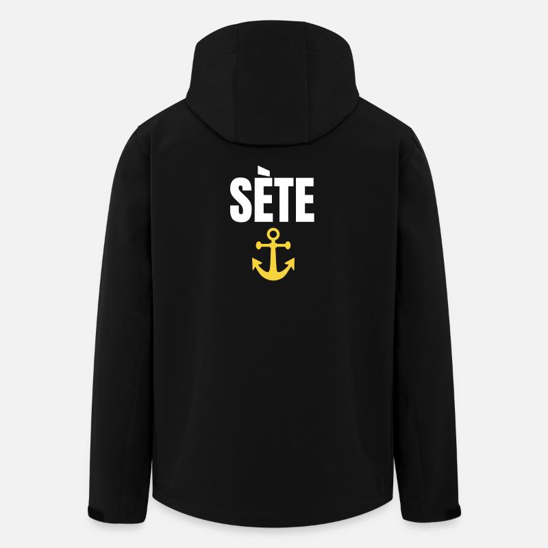 Sète Anker Grafik Sète Souvenir - Recycelte Männer Softshell-Jacke von Stanley/Stella - Schwarz