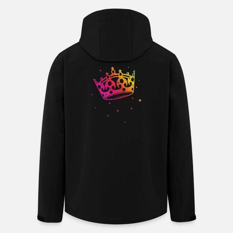 Krone Glitter Regenbogen Love CSD LGBT - Recycelte Männer Softshell-Jacke von Stanley/Stella - Schwarz