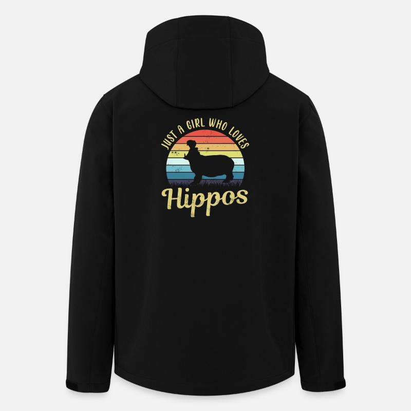 Hippopotames hippopotame hippopotame - Veste softshell homme en polyester recyclé Stanley/Stella - noir