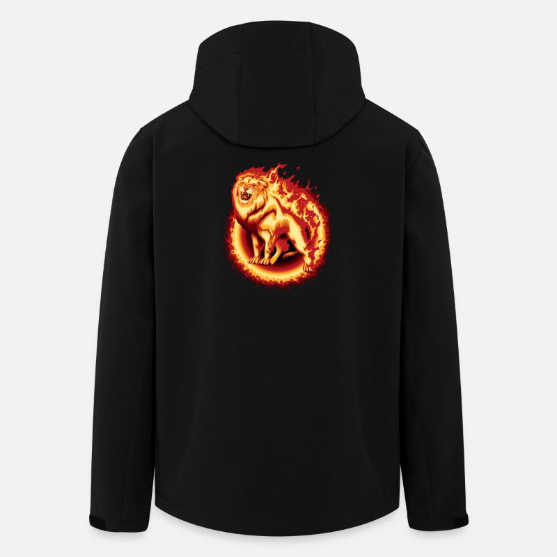 Löwe in Flammen - Recycelte Männer Softshell-Jacke von Stanley/Stella - Schwarz