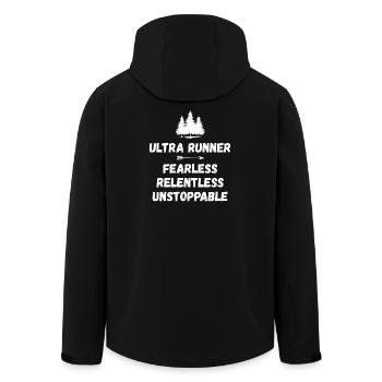 Ultra Runner - Fearless. Relentless. Unstoppable. - Men’s Recycled Softshell Jacket by Stanley/Stella - black - Back - AI Model Male 185 light (185cm)