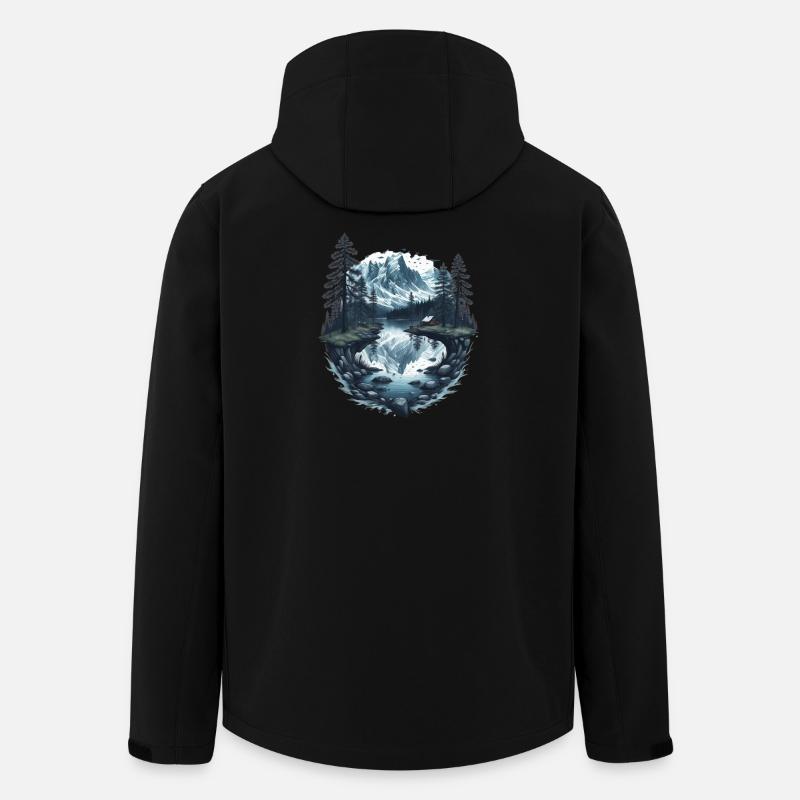 Mountain landscape with lake - Men’s Recycled Softshell Jacket by Stanley/Stella - black
