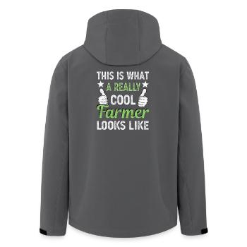 Agriculteur Agriculteur Femme d’agriculteur Agriculteur - Veste softshell homme en polyester recyclé Stanley/Stella - charbon - Dos - AI Model Male 185 light (185cm)