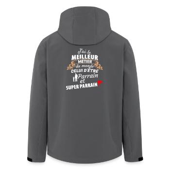 Humorous quote for godfather - super godfather - Men’s Recycled Softshell Jacket by Stanley/Stella - black - Back - AI Model Male 185 light (185cm)