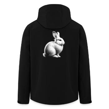 Süßes Weißes Kaninchen Porträt - Recycelte Männer Softshell-Jacke von Stanley/Stella - Schwarz - Hinten - AI Model Male 185 light (185cm)