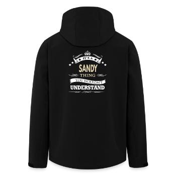 Es ist ein sandiges Ding, das man nicht verstehen würde - Recycelte Männer Softshell-Jacke von Stanley/Stella - Schwarz - Hinten - AI Model Male 185 light (185cm)